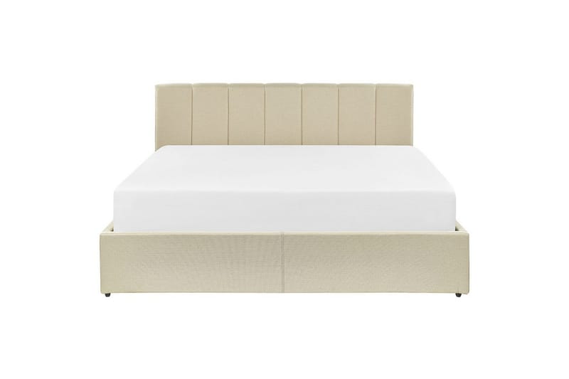 Seng med opbevaring Dreux - Beige, sort, 160x200 cm - Møbler - Senge - Sengeramme & sengestel