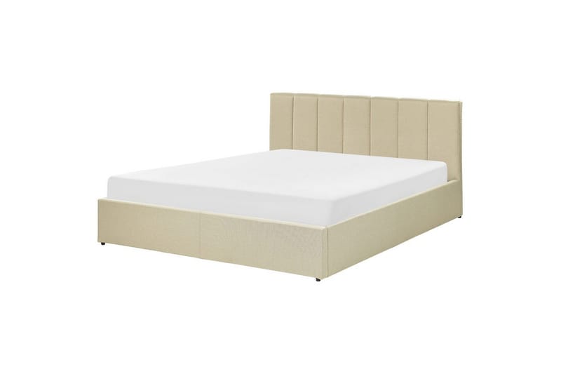 Seng med opbevaring Dreux - Beige, sort, 160x200 cm - Møbler - Senge - Sengeramme & sengestel