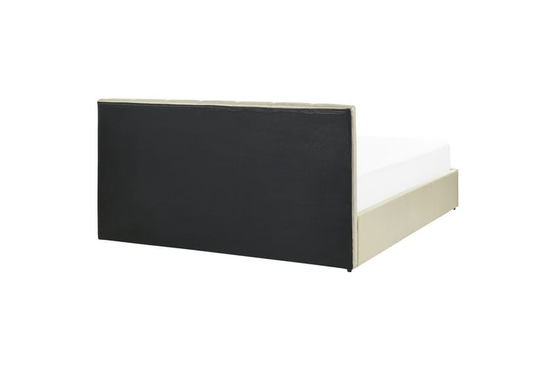 Seng med opbevaring Dreux - Beige, sort, 160x200 cm - Møbler - Senge - Sengeramme & sengestel