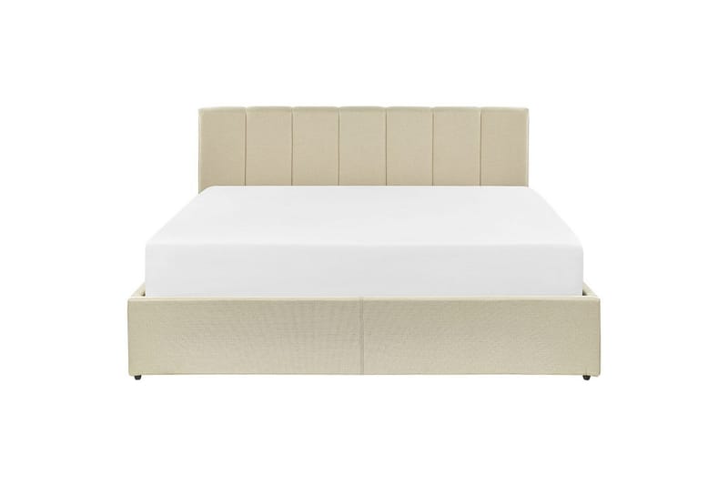 Seng med opbevaring Dreux - Beige, sort, 160x200 cm - Møbler - Senge - Sengeramme & sengestel