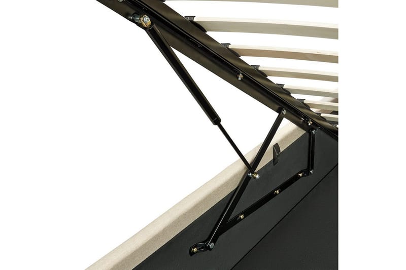 Seng med opbevaring Dreux - Beige, sort, 180x200 cm - Møbler - Senge - Sengeramme & sengestel