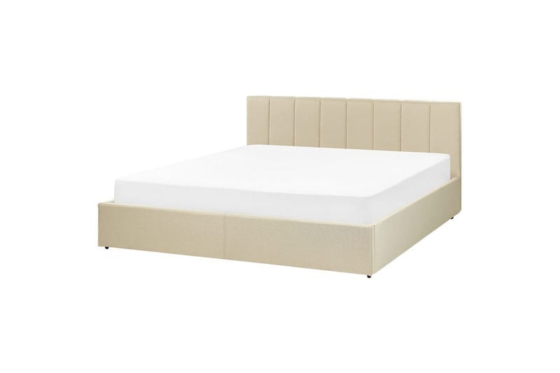 Seng med opbevaring Dreux - Beige, sort, 180x200 cm - Møbler - Senge - Sengeramme & sengestel