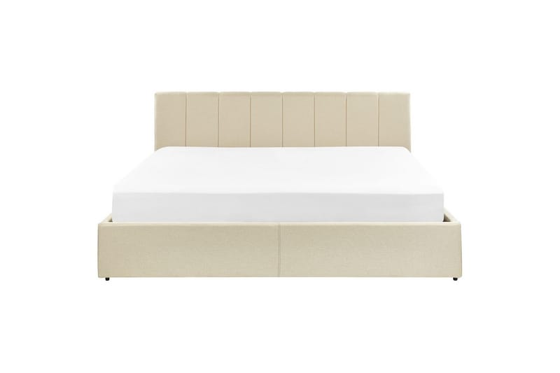 Seng med opbevaring Dreux - Beige, sort, 180x200 cm - Møbler - Senge - Sengeramme & sengestel