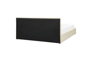 Seng med opbevaring Dreux - Beige, sort, 180x200 cm - Møbler - Senge - Sengeramme & sengestel