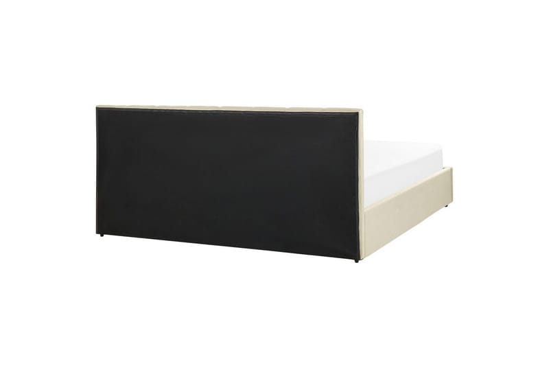 Seng med opbevaring Dreux - Beige, sort, 180x200 cm - Møbler - Senge - Sengeramme & sengestel