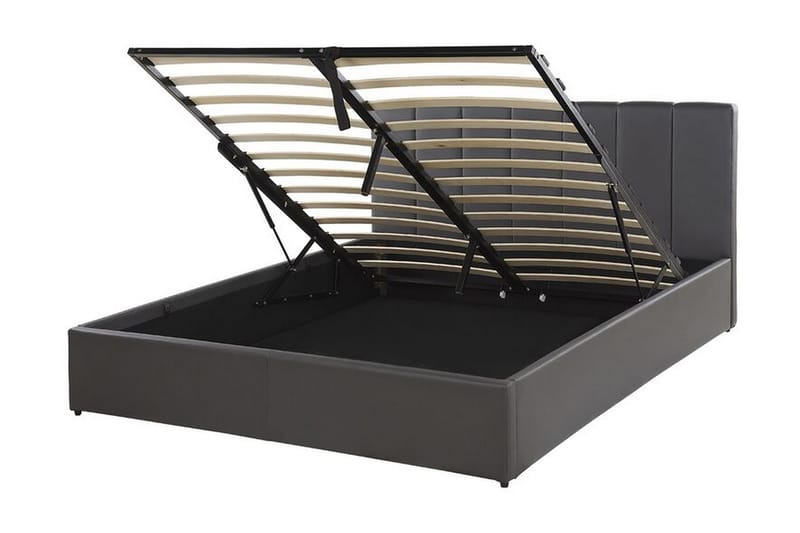 Dreuxa Opbevaringsseng 140x200 cm - Kunstlæder/Grå - Møbler - Senge - Seng med opbevaring