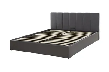 Dreuxa Opbevaringsseng 140x200 cm - Kunstlæder/Grå - Møbler - Senge - Seng med opbevaring