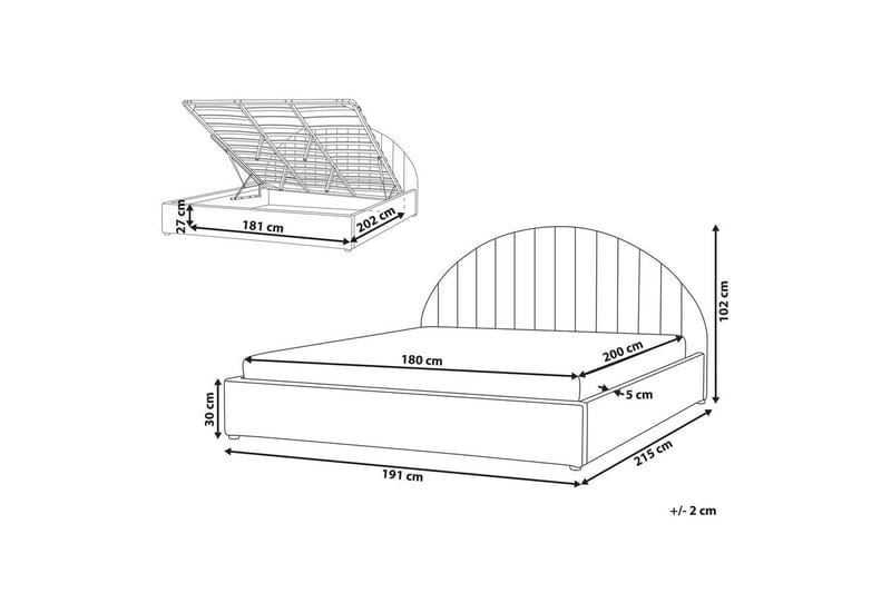 Dubbelsäng Beliani Chadenet med förvaring 140x200 cm 180x200 - Møbler - Senge - Seng med opbevaring