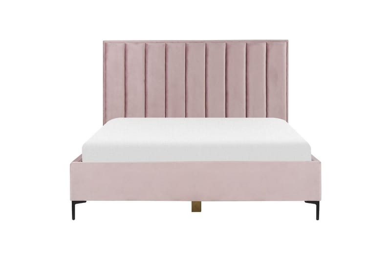 Dubbelsäng Beliani Sezanne med förvaring Beige-Grå-Svart, 140x200 cm Pink 180x200 - Møbler - Senge - Seng med opbevaring