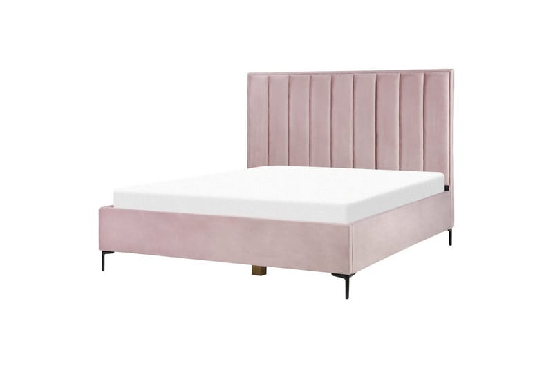 Dubbelsäng Beliani Sezanne med förvaring Beige-Grå-Svart, 140x200 cm Pink 180x200 - Møbler - Senge - Seng med opbevaring