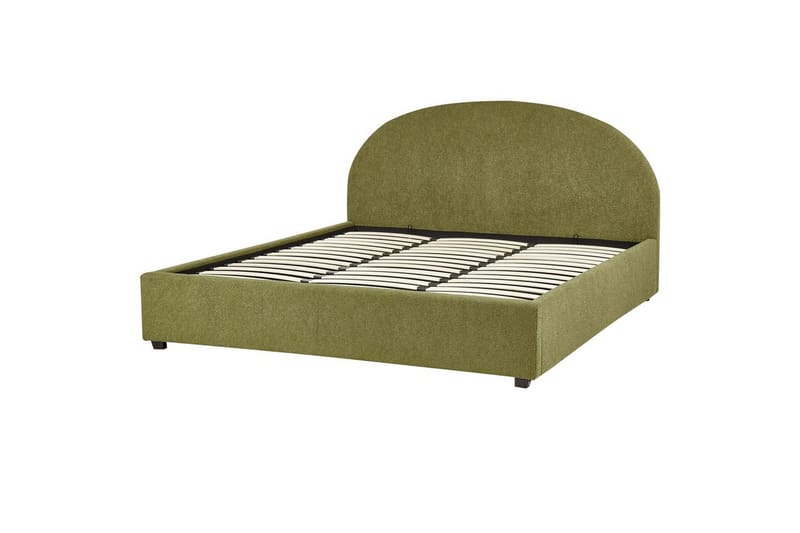 Dubbelsäng Beliani Vaucluse med förvaring Beige, 160x200 cm, Polyester Green 180x200 - Møbler - Senge - Seng med opbevaring