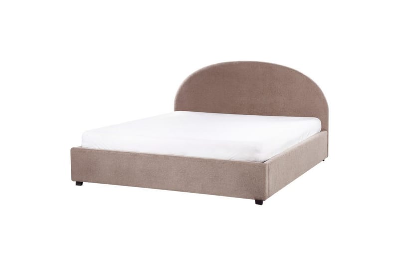Dubbelsäng Beliani Vaucluse med förvaring Beige, 160x200 cm, Polyester Taupe 180x200 - Møbler - Senge - Seng med opbevaring