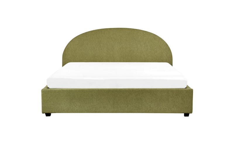 Dubbelsäng Beliani Vaucluse med förvaring Beige, 160x200 cm, Polyester Green 180x200 - Møbler - Senge - Seng med opbevaring