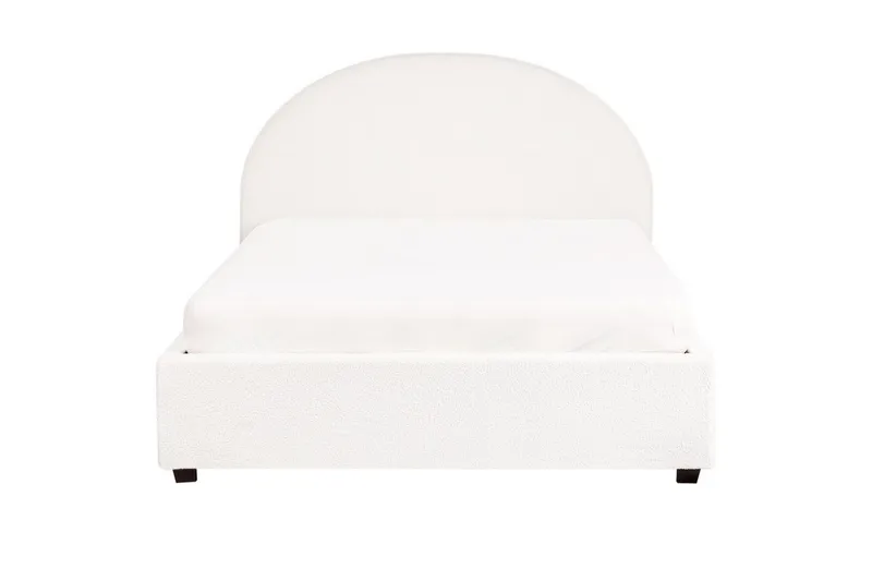 Dubbelsäng Beliani Vaucluse med förvaring Beige, 160x200 cm, Polyester White 140x200 - Møbler - Senge - Seng med opbevaring