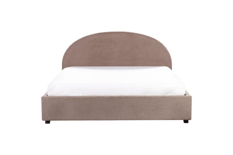 Dubbelsäng Beliani Vaucluse med förvaring Beige, 160x200 cm, Polyester Taupe 180x200 - Møbler - Senge - Seng med opbevaring