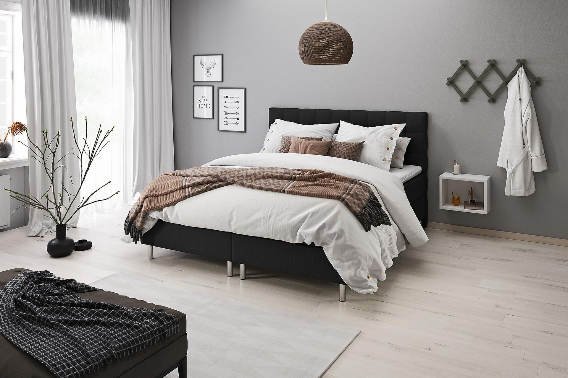 Montana Opbevaringsseng 160x200 - Sort - Møbler - Senge - Komplet sengepakke