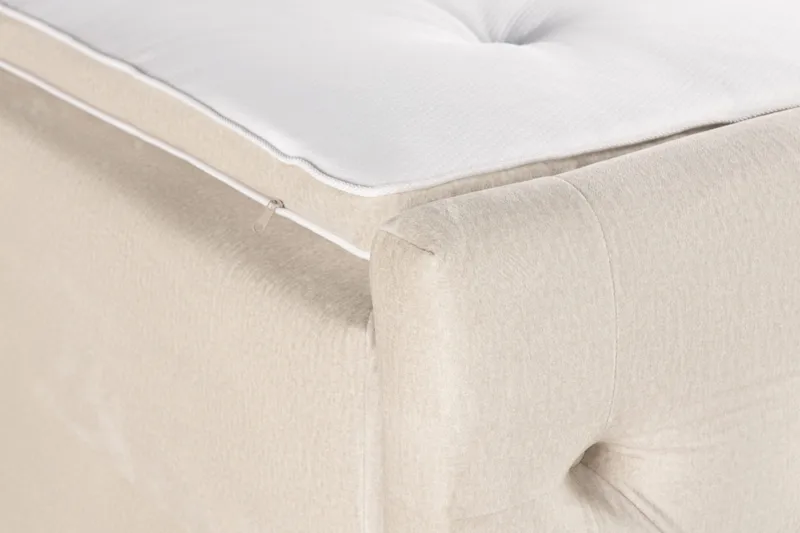 Francisco Komplet Sengpakke med løfteopbevaring LED-belysning 180x200 - Beige - Møbler - Senge - Seng med opbevaring