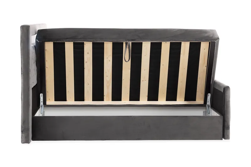 Francisco Komplet Sengpakke med løfteopbevaring LED-belysning 180x200 - Mørkegrå - Møbler - Senge - Komplet sengepakke