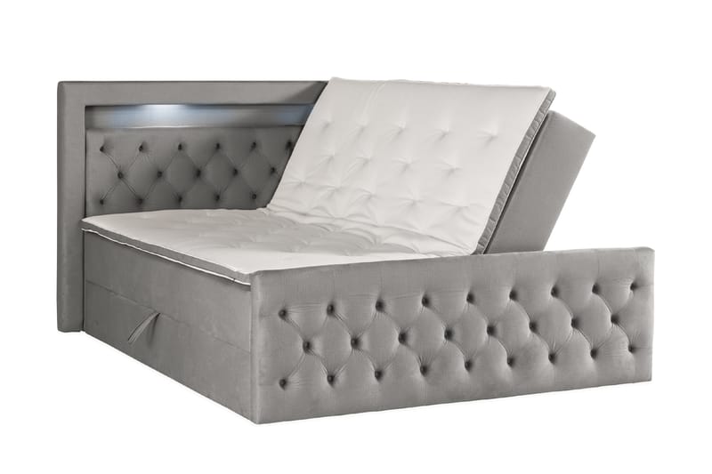 Francisco sengepakke 160x200 med opbevaring - Grå - Komplet sengepakke - Seng med opbevaring