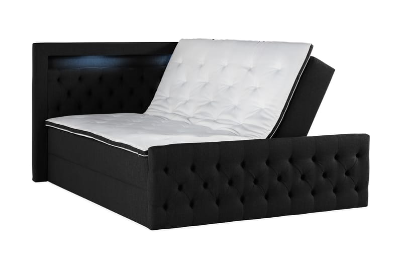 Francisco sengepakke 160x200 med opbevaring - Sort - Komplet sengepakke - Seng med opbevaring