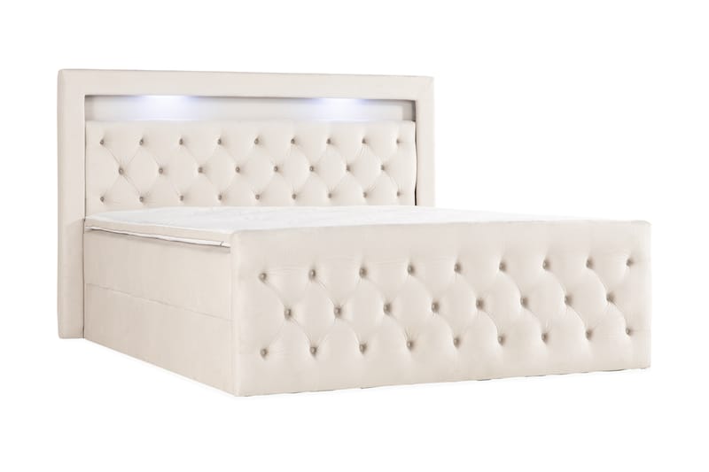 Francisco sengepakke 180x200 med opbevaring - Beige - Komplet sengepakke - Seng med opbevaring