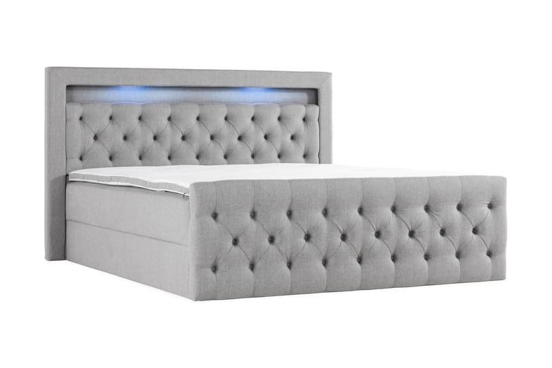 Francisco sengepakke 180x200 med opbevaring - Grå - Seng med opbevaring - Komplet sengepakke