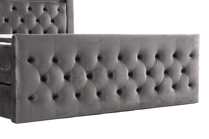 Francisco Sengepakke 180x200 med opbevaringsskuffe - Mørkegrå - Komplet sengepakke - Seng med opbevaring