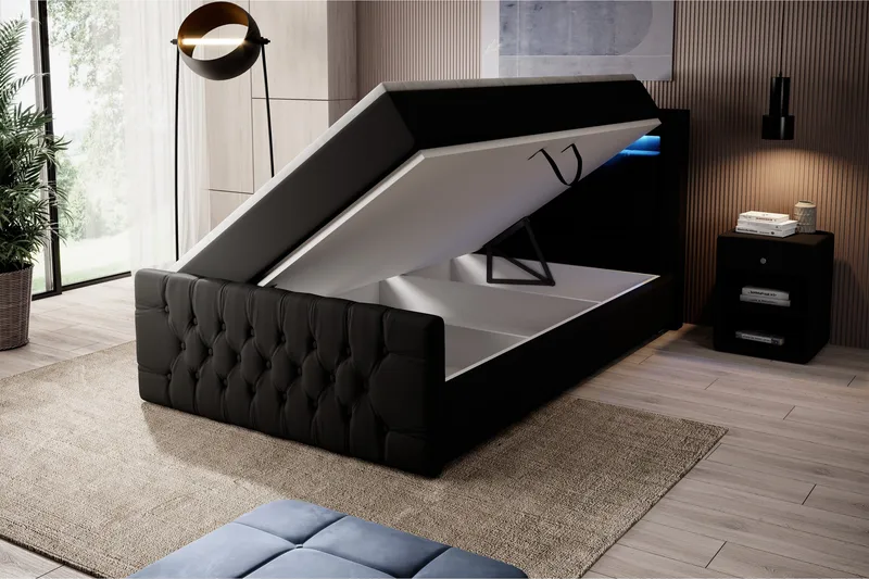 Franco Sengepakke 120x200 med Opbevaring - Sort - Møbler - Senge - Seng med opbevaring