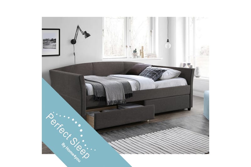 Genesis Seng med Harmony Top Madras Grå - Møbler - Senge - Seng med opbevaring