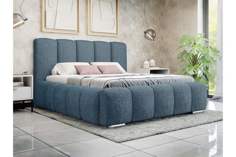 Gioia Opbevaringsseng 140x200 cm - Blå - Møbler - Senge - Seng med opbevaring