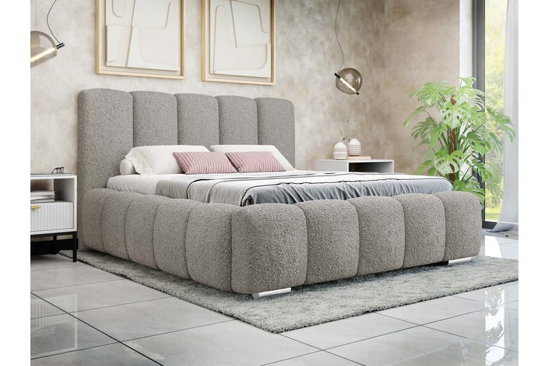 Gioia Opbevaringsseng 140x200 cm - Grå - Møbler - Senge - Seng med opbevaring