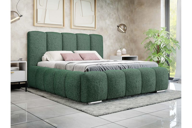 Gioia Opbevaringsseng 140x200 cm - Grøn - Møbler - Senge - Seng med opbevaring