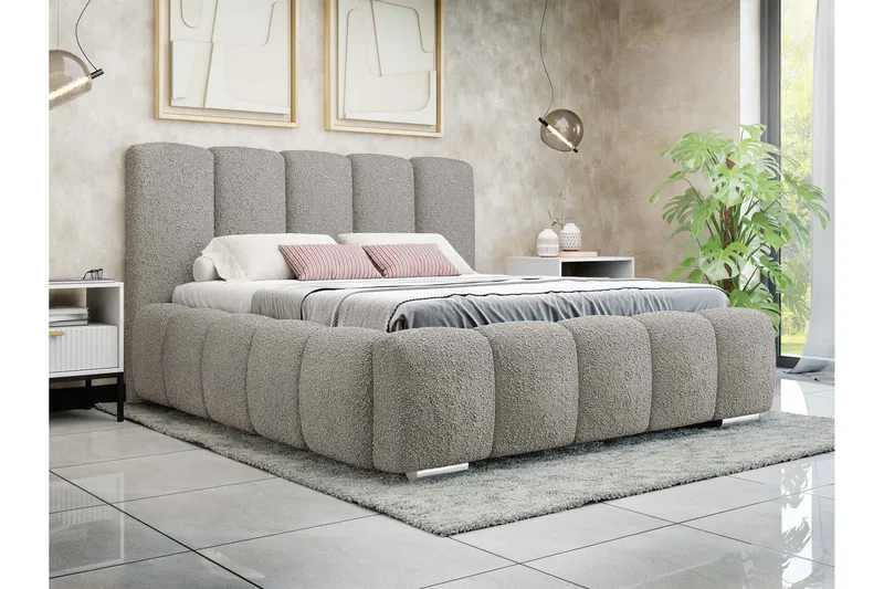 Gioia Opbevaringsseng 160x200 cm - Grå - Møbler - Senge - Seng med opbevaring