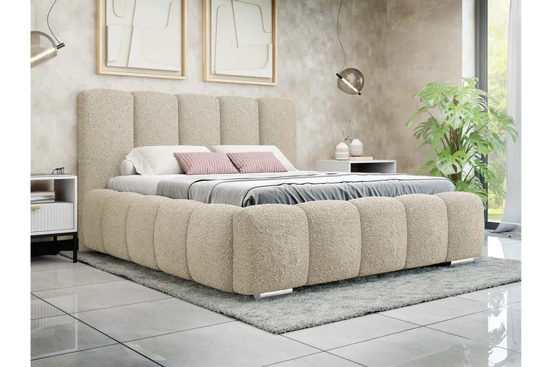 Gioia Opbevaringsseng 180x200 cm - Beige - Møbler - Senge - Seng med opbevaring