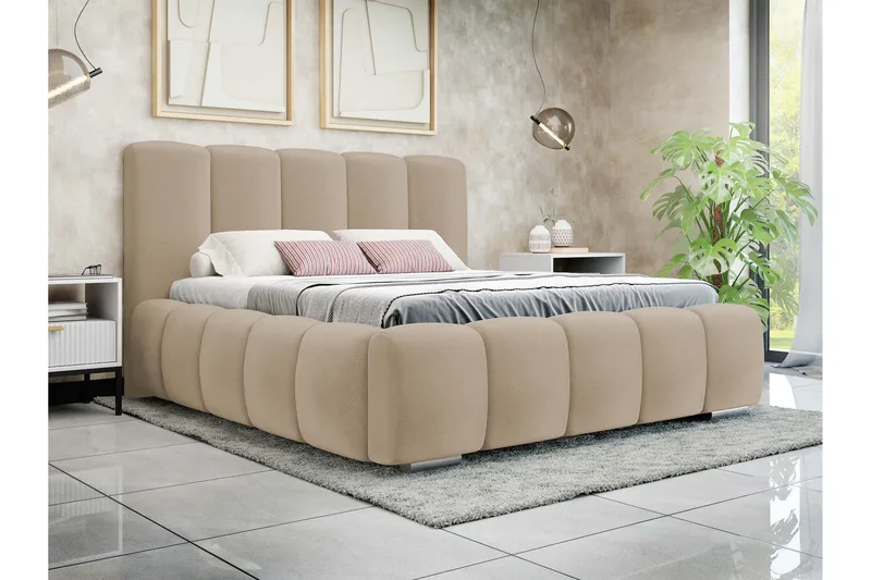 Gioia Opbevaringsseng 180x200 cm - Beige - Møbler - Senge - Seng med opbevaring