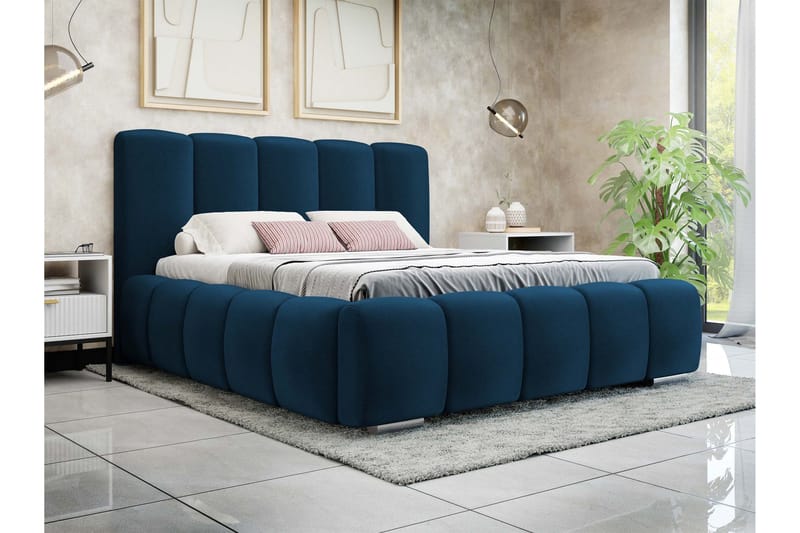 Gioia Opbevaringsseng 180x200 cm - Blå - Møbler - Senge - Seng med opbevaring