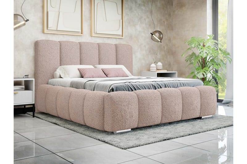 Gioia Opbevaringsseng 180x200 cm - Lyserød - Møbler - Senge - Seng med opbevaring