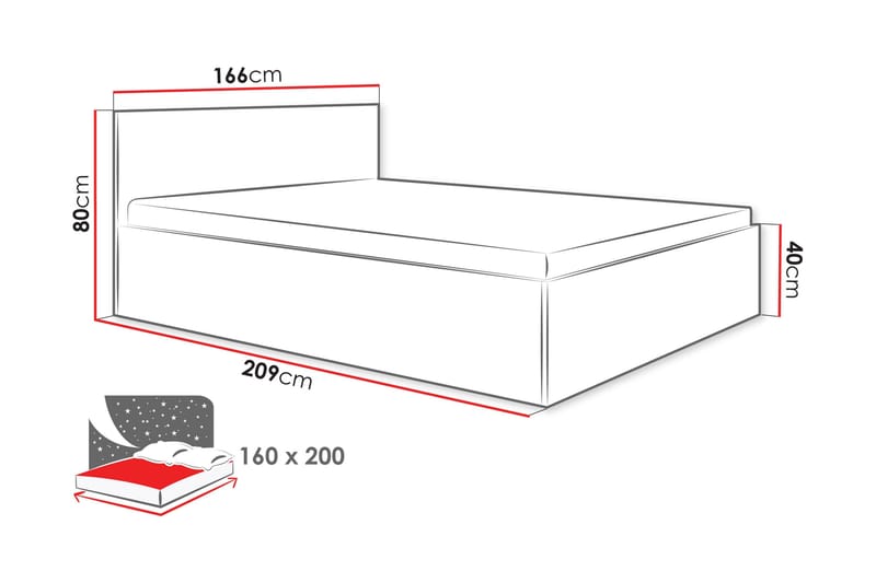 Gudelia Opbevaringsseng - Hvid - Møbler - Senge - Seng med opbevaring