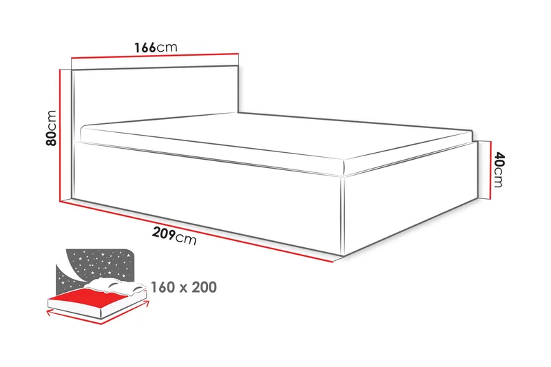 Gudelia Opbevaringsseng - Hvid - Møbler - Senge - Seng med opbevaring