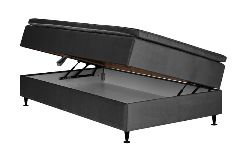 Happy Plus Sengepakke Opbevaringsseng 90x200 cm  - Mørkegrå - Møbler - Senge - Komplet sengepakke