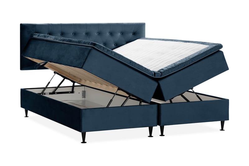 Happy Plus Sengepakke Opbevaringsseng180x200 cm - Mørkeblå - Møbler - Senge - Boxmadras & boxseng