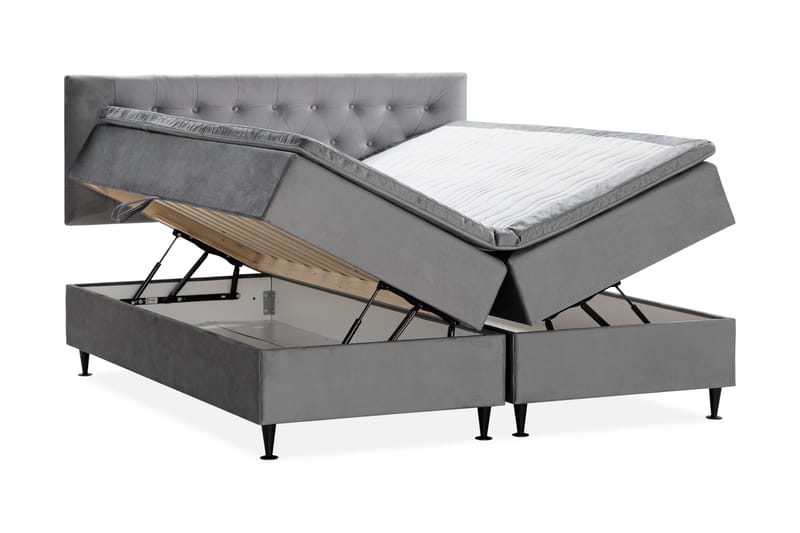 Happy Plus Sengepakke Opbevaringsseng 180x200 cm - Grå - Møbler - Senge - Boxmadras & boxseng