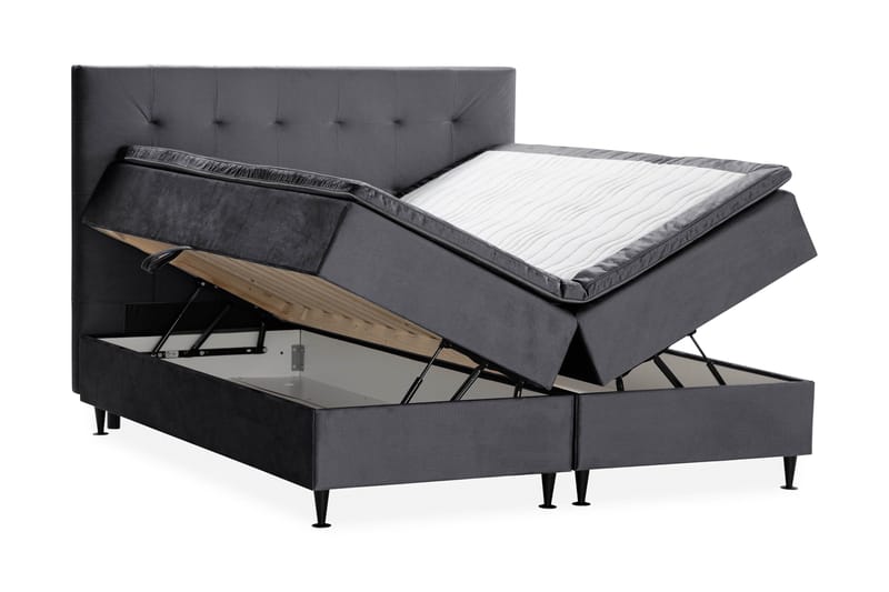 Happy Plus Sengepakke Opbevaringsseng 180x200 cm - Mørkegrå - Møbler - Senge - Boxmadras & boxseng