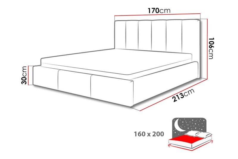 Karrouba Opbevaringsseng 160x200 cm - Mørkeblå - Seng med opbevaring - Dobbeltseng med opbevaring - Dobbeltsenge