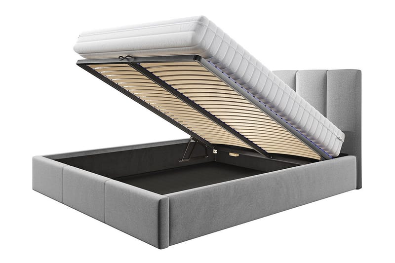 Karrouba Opbevaringsseng 160x200 cm - Mørkegrå - Møbler - Senge - Seng med opbevaring