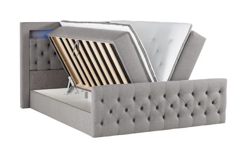 Kontinentalseng Cloud47 Francisco Sengepakke Grå Lift-up opbevaring - Møbler - Senge - Seng med opbevaring