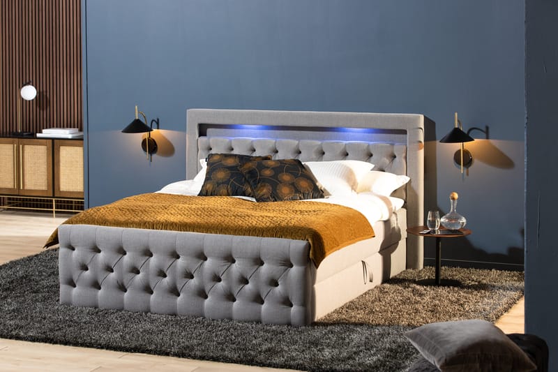 Kontinentalseng Cloud47 Francisco Sengepakke Grå Lift-up opbevaring - Møbler - Senge - Seng med opbevaring