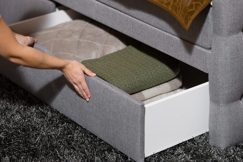 Kontinentalseng Cloud47 Francisco Sengepakke Grå Skuffer - Møbler - Senge - Seng med opbevaring