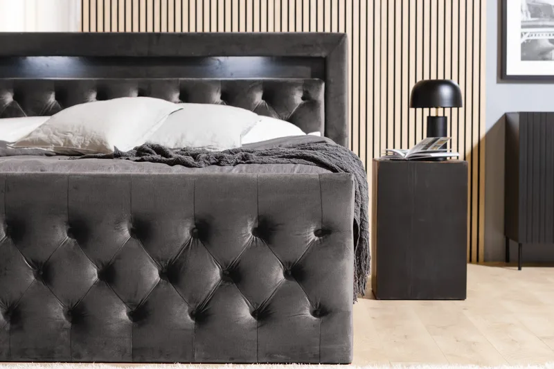 Kontinentalseng Cloud47 Francisco Sengepakke Mørkegrå Skuffer - Møbler - Senge - Seng med opbevaring