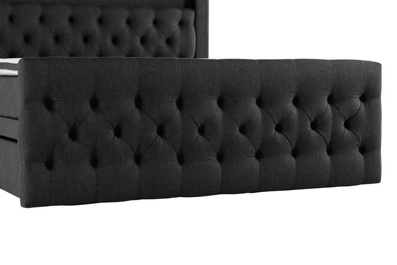 Kontinentalseng Cloud47 Francisco Sengepakke Sort Skuffer - Møbler - Senge - Seng med opbevaring